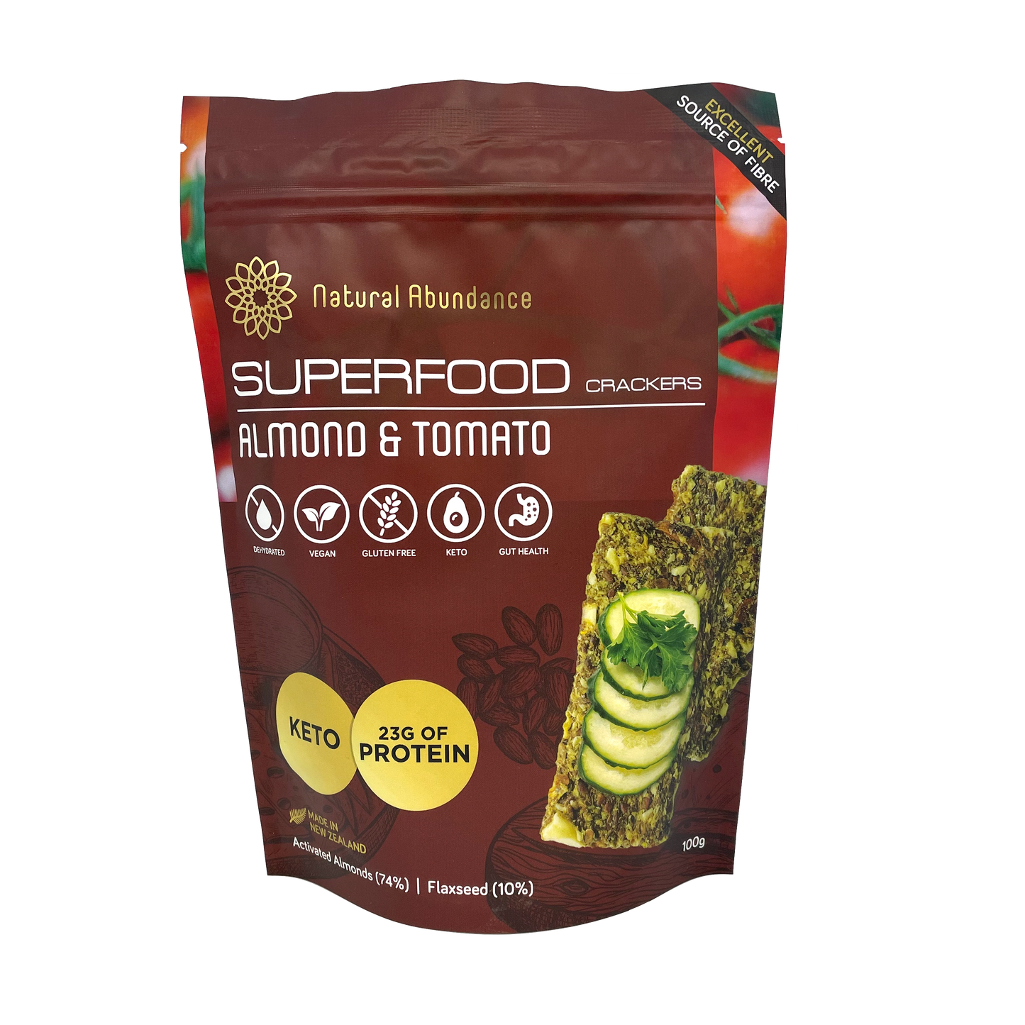 Natural abundance Superfood Crackers - Almond & Tomato