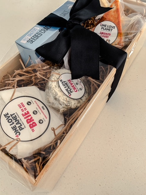 Beautiful vegan cheese gift box for that special someone. artisan made in New Zealand by One Love Planet