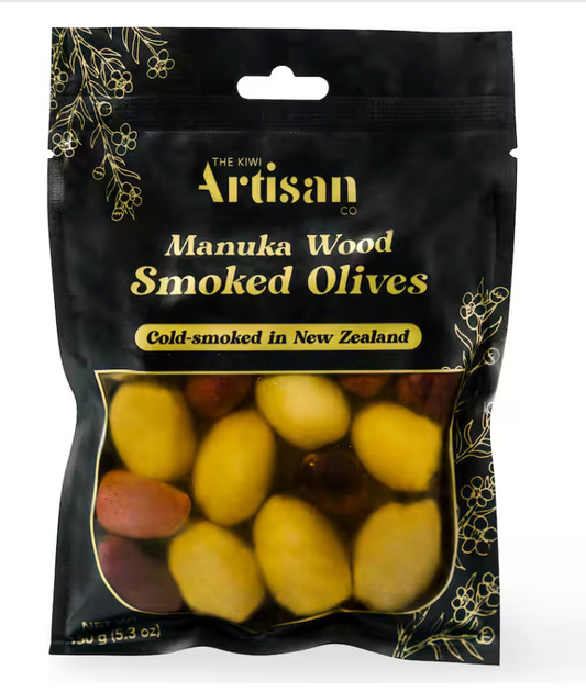 kiwi artisan Manuka wood smoked olives