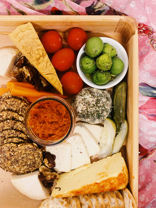 Vegan cheese  platter for 3-4 people, ready to eat . Gorgeous dairy free artisan made in New Zealand  by One Love Planet
